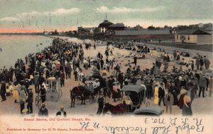 Beach Scene, Old Orchard Beach, Maine, Early Postcard, Used in 1906