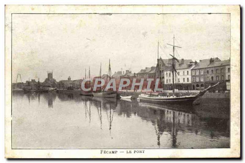 Postcard Fecamp Old Port Yacht