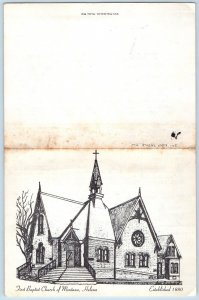 New Castle Indiana IN Postcard First Baptist Church Of Montana Helena Unposted