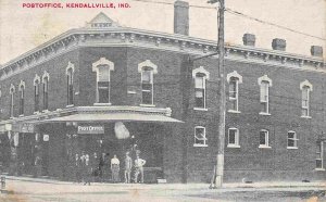 Post Office Kendallville Indiana 1911 postcard