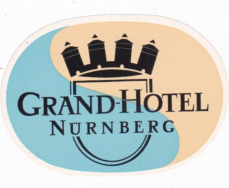 Germany Nuernberg Grand Hotel Vintage Luggage Label sk3495