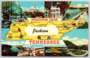 Greetings From Jackson Tennessee Garden Park Tourist Attractions Postcard