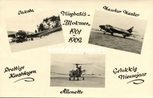 dutch new guinea, BIAK, Mokmer Airport, Dakota, Allouette (1961) RPPC Stamp