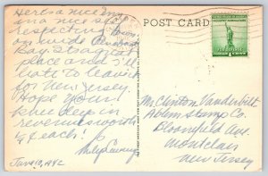 1942 Whitehall Inn Candem Maine Main Road And Trees RPPC Photo Posted Postcard