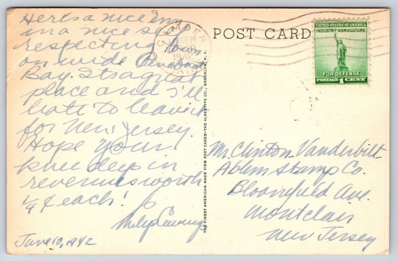 1942 Whitehall Inn Candem Maine Main Road And Trees RPPC Photo Posted Postcard