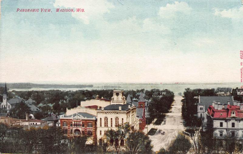 Panoramic View, Madison, Wisconsin, Early Postcard, Unused