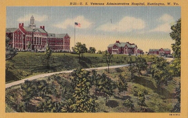 Postcard US Veterans Administrative Hospital Huntington West Virginia W VA