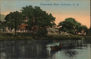 Colebrook New Hampshire NH Connecticut River Boating c1910 Vintage Postcard