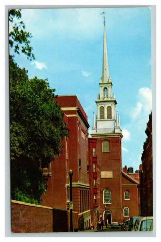 Vintage 1950's Postcard Old North Church Salem Street Boston Massachusetts