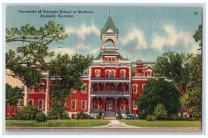 1948 University Georgia School Medicine Exterior Street Augusta Georgia Postcard 