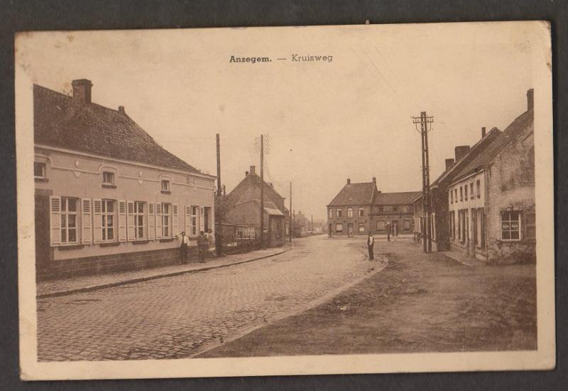 Old Street View, Anzegem, Belgium - Unused - Staining, Paper Adhesion