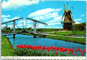 Postcard - Tradition Dutch Scene, Windmill Island - Holland, Michigan 