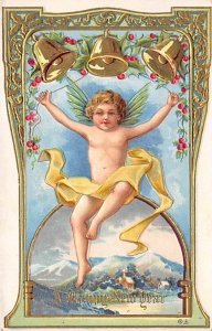 Angel Post Card, Angles Postcard Happy New Year Unused