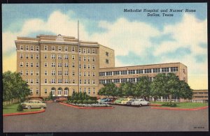 Texas ~ Methodist Hospital and Nurses' Home DALLAS with older cars ~ LINEN