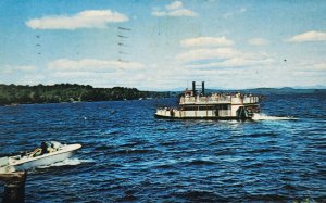 Songo River Queen Boat Cruise Songo Lock Long ME Postcard Posted 1973