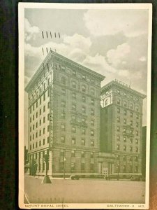 Vintage Postcard 1946 Mount Royal Hotel Baltimore Maryland