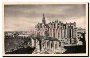 Postcard Old Cite Carcassonne Church St Nazaire and Theater