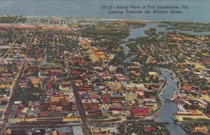 Florida Fort Lauderdale Aerial View Looking Towards The Atlantic Ocean Curteich