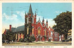 Columbia South Carolina Methodist Church Street View Antique Postcard K41179 