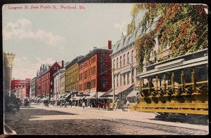 Vintage Postcard 1907-1915 Congress Street, from Preble St. Portland, Maine (ME)