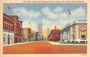 Post Office And Michigan Avenue Looking West West Battle Creek MI 