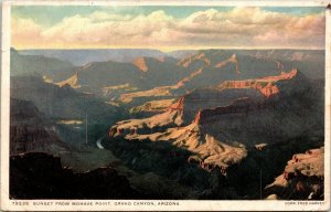 Sunset Mohave Point Grand Canyon Arizona AZ Antique Postcard DB PM Winslor WOB