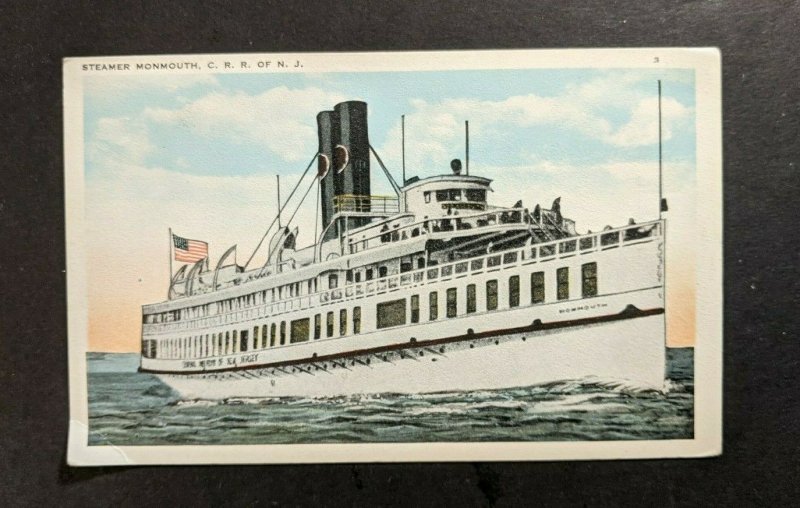 Vintage Steamer Monmouth CRR of NJ Picture Postcard