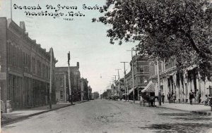 Hastings Nebraska 2nd St. From East, Sky Tinted Vintage Postcard U6880