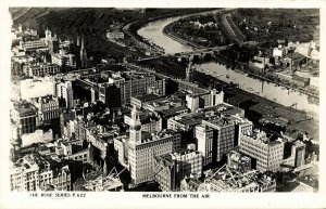 australia, VIC, MELBOURNE, View from the Air, Rose Series RPPC Postcard