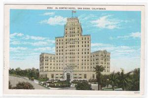 El Cortez Hotel San Diego California 1920s postcard