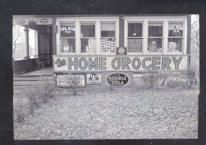 REAL PHOTO OMAHA NEBRASKA HOME GROCERY STORE ADVERTISING POSTCRD COPY