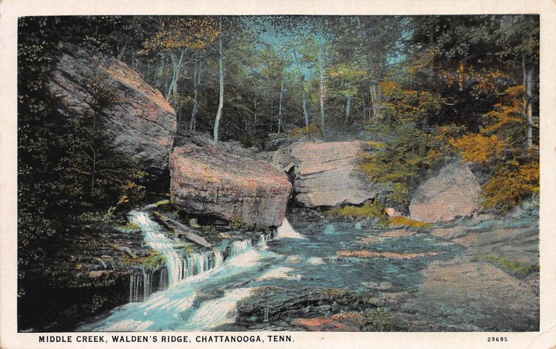 Middle Creek, Walden's Ridge, Chattanooga, Tennessee, Early Postcard, Used