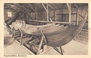 Kristiania Norway birds eye view Viking ship antique pc Z17867