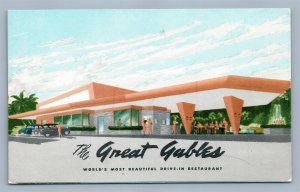 TAMIAMI TRAIL FL GREAT GABLES DRIVE-IN RESTAURANT VINTAGE POSTCARD