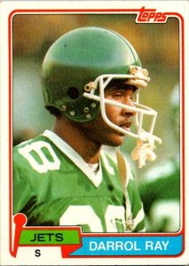 1981 Topps Football Card Darrol Ray New York Jets sk10292