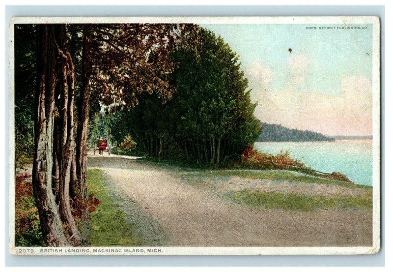 C. 1910 British Landing Spot War Of 1812 Mackinac Island, MI Postcard F58