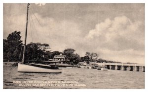 Bass River Bridge & Town Landing South Yarmouth Cape Code Mass RPPC Postcard