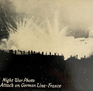 Wonderful Night American Attack On Germans In France WW1 1910s Postcard PCBG12B