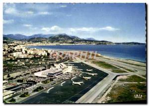 Postcard Modern Nice Cote D & # 39Azur Airport the Bay of Angels and Cap Ferrat