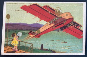 1934 Napoli Italy Picture Postcard Cover Early Aviation To Firenze