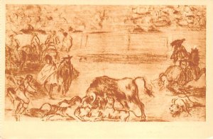 Perros al Toro, Museo del Prado Tarjeta Postal Bullfighting Unused 