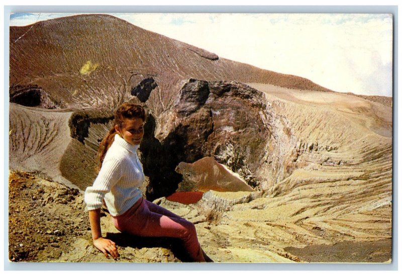 Costa Rica Central America Postcard Irazu Volcano 1962 Vintage Posted