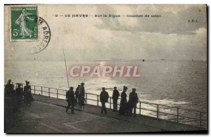 Old Postcard Le Havre On La Digue Sunset