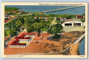 1940 Biloxi Mississippi Postcard Aerial View US Coast Guard Air Station Building