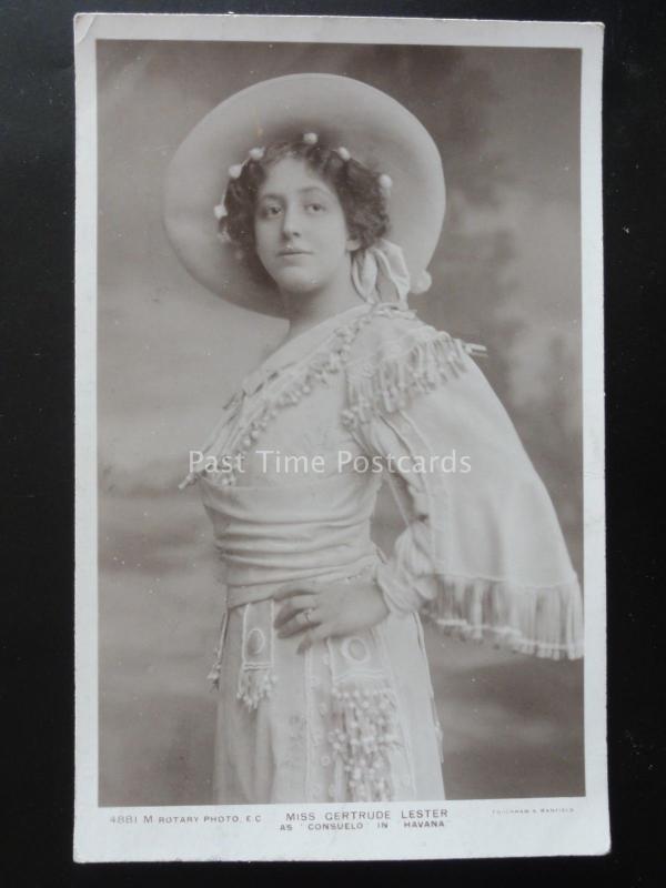 Actress MISS GERTRUDE LESTER as CONSUELO Havana c1912 RP Postcard by Rotary 4881