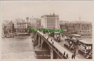 London Postcard - London Bridge Traffic, Buses RP - RS36629