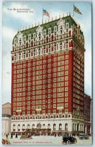 c1910s Chicago IL The Blackstone Hotel Downtown Touring Car Roadside Hammon A273