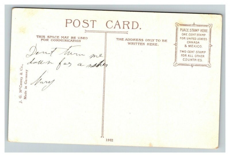 Vintage 1910's Postcard American Flag Over Post Office Clarksburg West