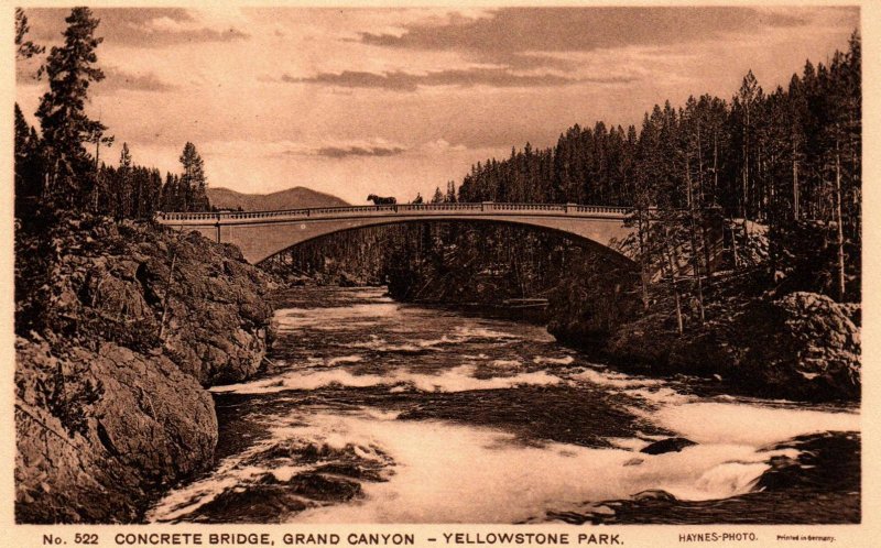 Wyoming - Concrete Bridge, Grand Canyon - Yellowstone Park - 1940s
