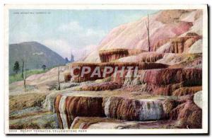 Postcard Old Pulpit Terraces Yellowstone Park